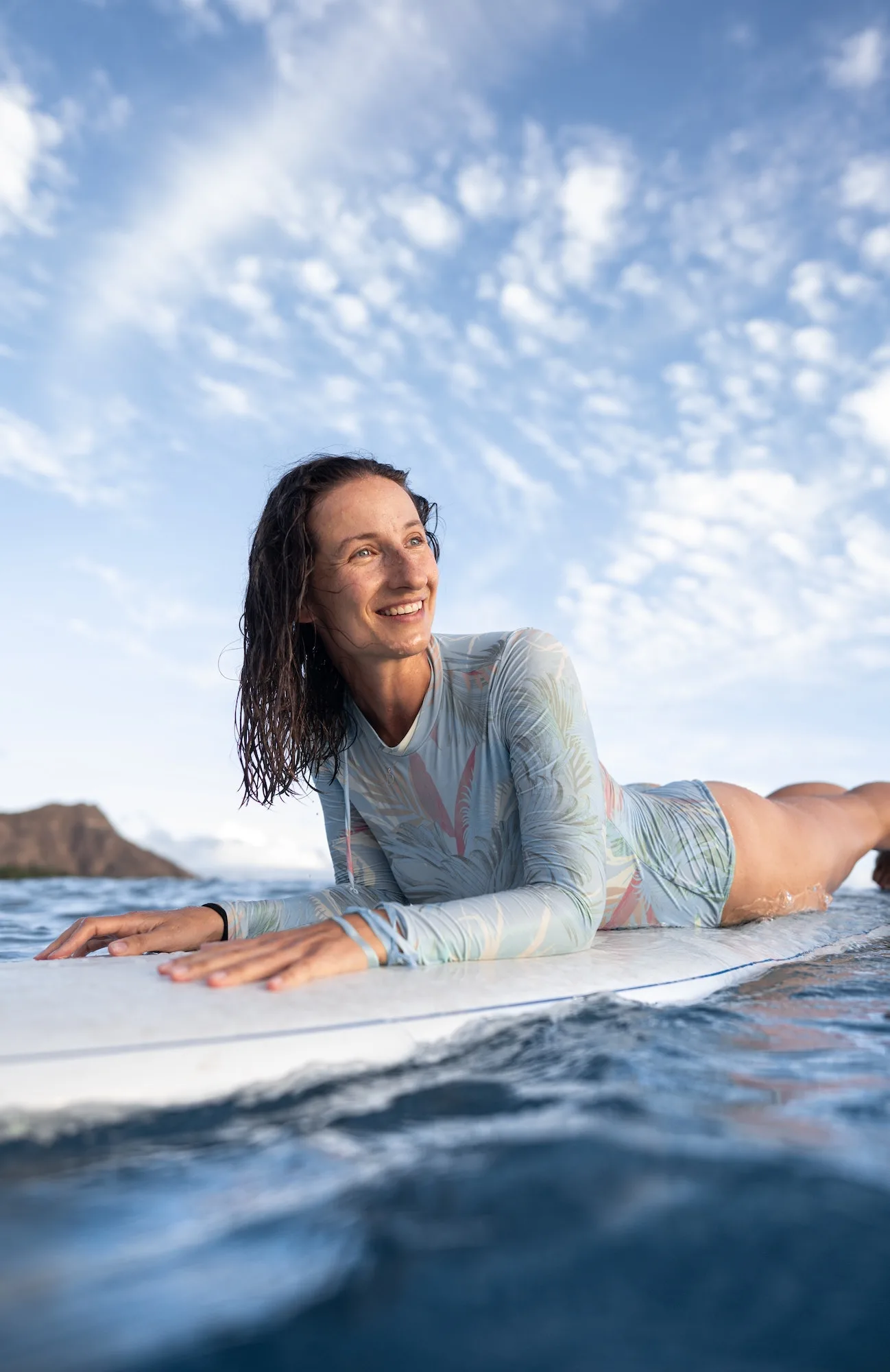 woman on surfboard